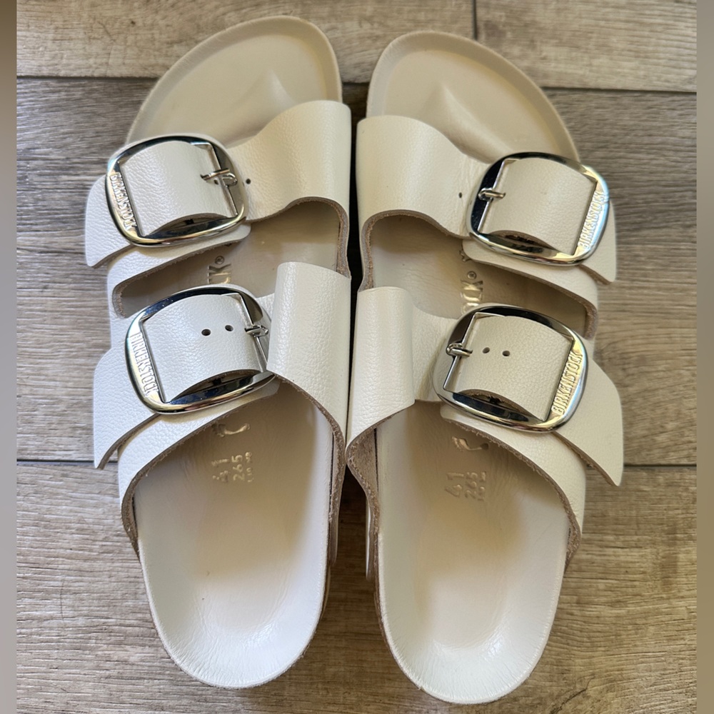 Birkenstock Arizona Big Buckle White sandals